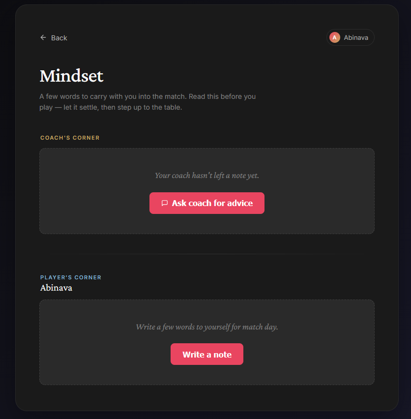 Mindset and Coach's Corner